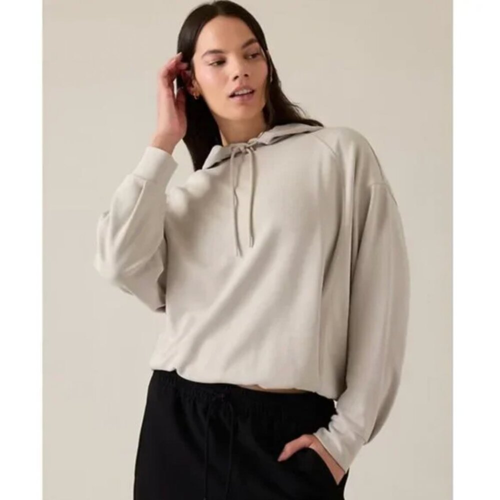 Women's Athleta Seasoft Bubble Bubble Hem Hoodie Abalone Gray